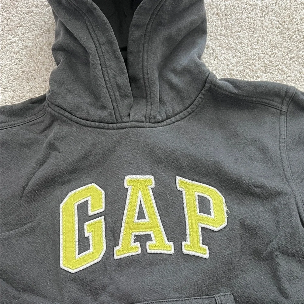 GAP Kids Charcoal Hoodie with Yellow Logo
